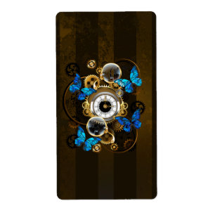 Etiqueta Ursinhas Steampunk e Borboletas Azuis