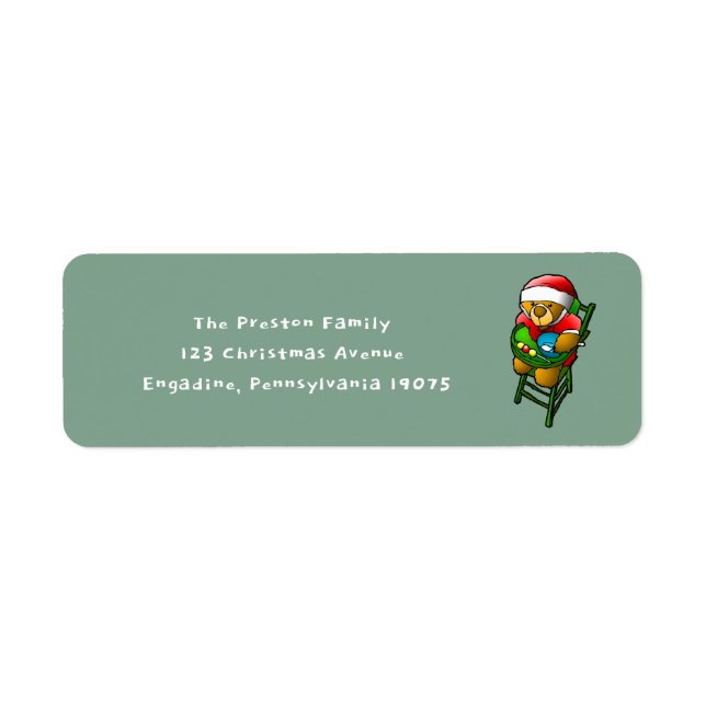 Etiqueta Ursinho de Natal (Frente)