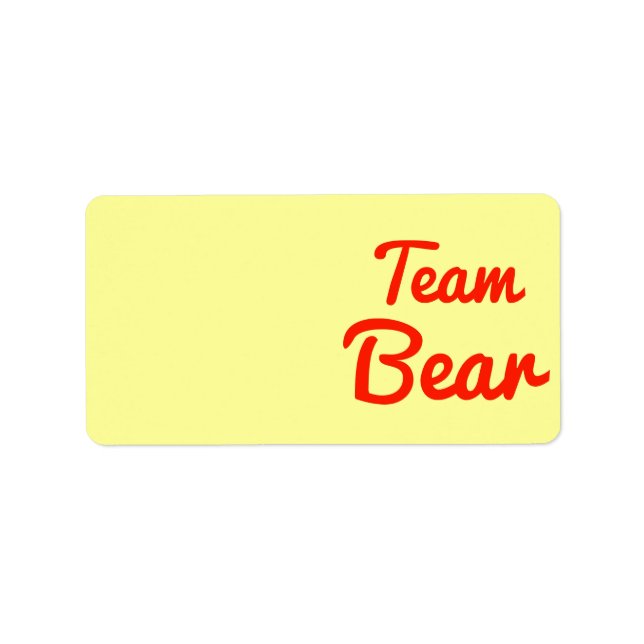 Etiqueta Urso de Equipe (Frente)