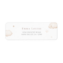 Etiqueta Urso De Teddy Sobre O Chá de fraldas Neutro Da Lua