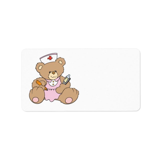 Etiqueta Urso Enfermeira RN Fofo (Frente)