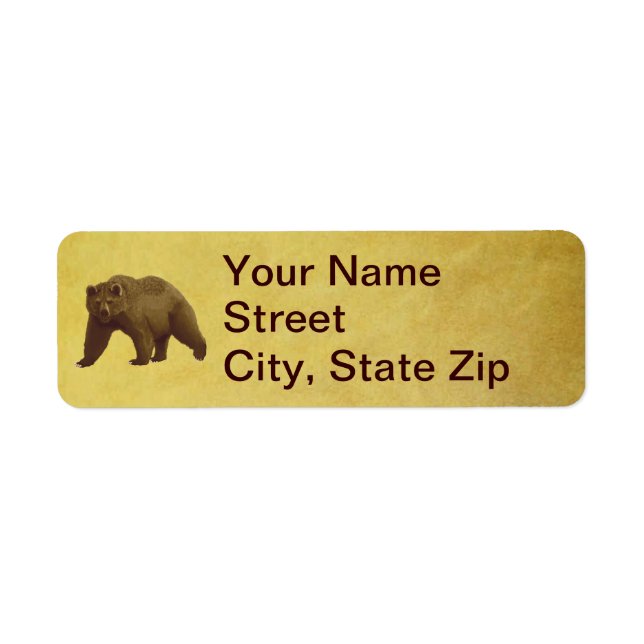 Etiqueta Urso Grizzly (Frente)