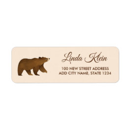 Etiqueta Urso marrom em rosa