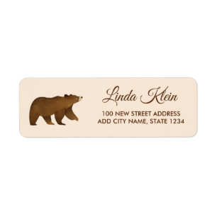 Etiqueta Urso marrom em rosa