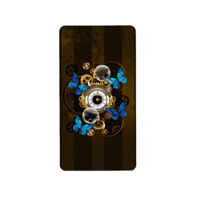 Etiqueta Ursos-galos e Borboletas Azuis (Frente)