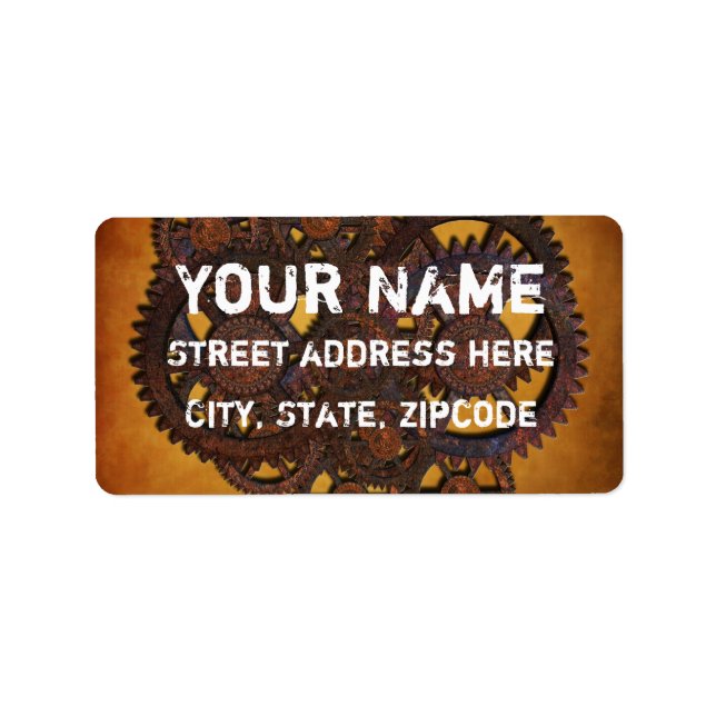 Etiqueta Ursos Rusty Steampunk (Frente)