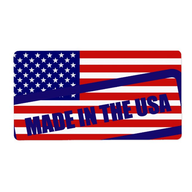 Etiqueta USA American Flag Made in USA Label 2 (Frente)