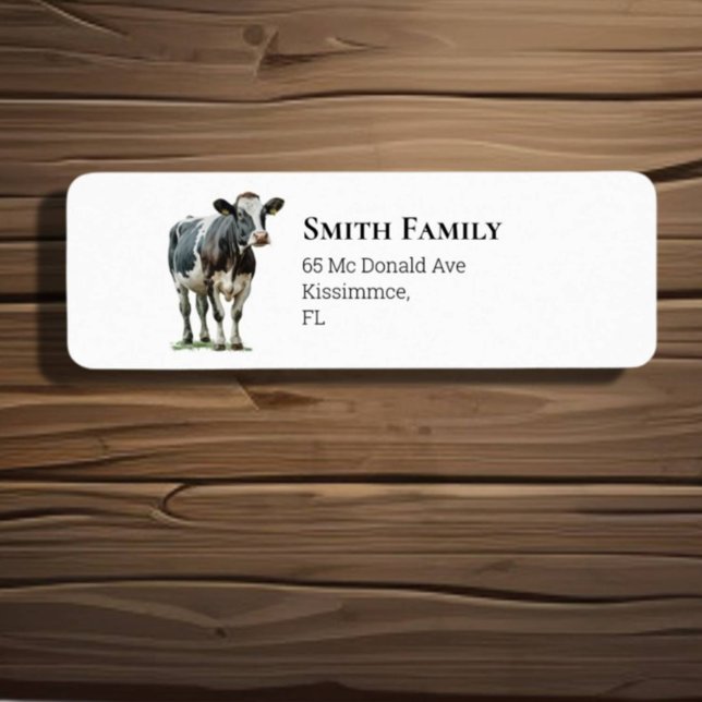 Etiqueta Vaca-branca-preta e branca (Criador carregado)