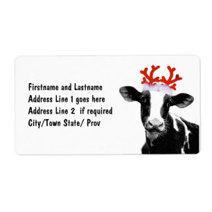 Etiqueta Vaca com Rebelde Antlers