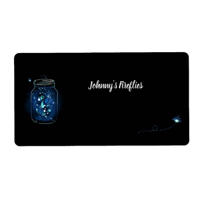 Etiqueta Vagalumes no Jar Personalizado Mason Jar (Frente)