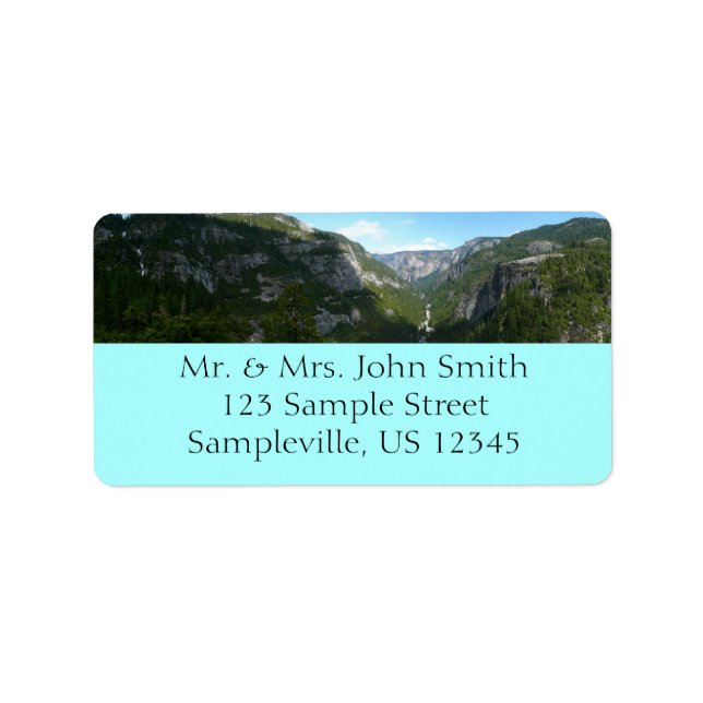 Etiqueta Vale de Yosemite no Parque Nacional de Yosemite (Frente)