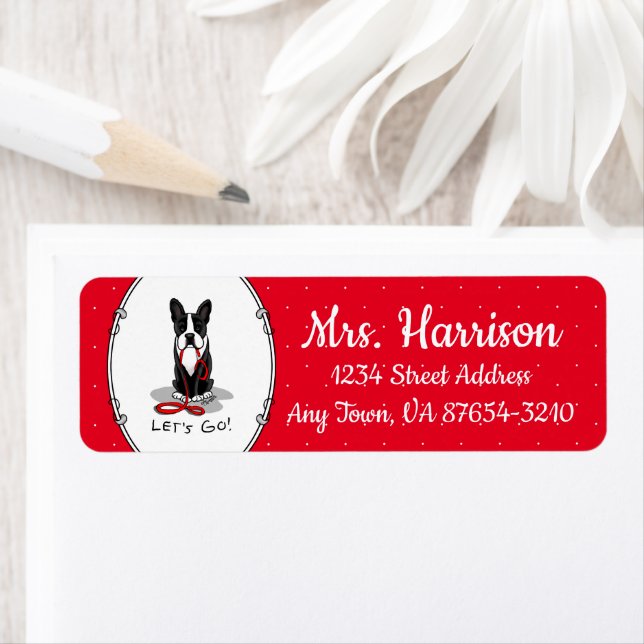 Etiqueta Vamos! Boston Terrier (preto) (Insitu)