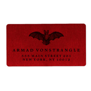 Etiqueta Vampire Bat Halloween