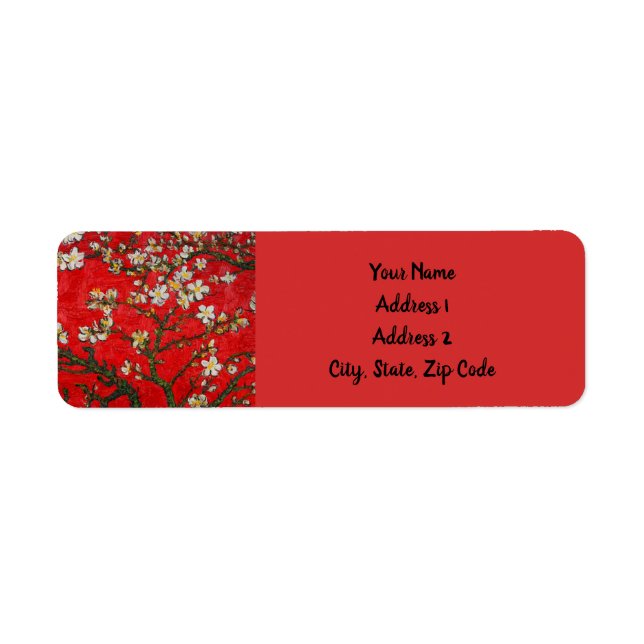 Etiqueta Van Gogh Almond Blossoms Red (Frente)