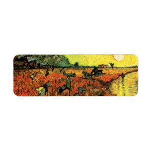 Etiqueta Van Gogh, O Vineyard Vermelho, Impressionismo Vint