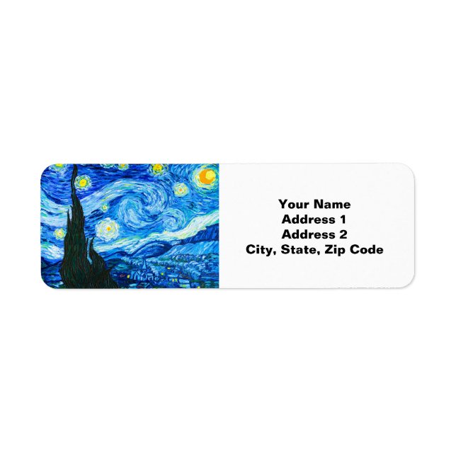 Etiqueta Van Gogh Starry Night (Frente)