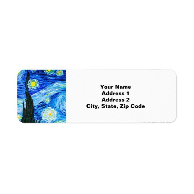 Etiqueta Van Gogh Starry Night (Frente)