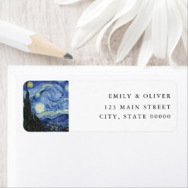 Etiqueta Van Gogh Starry Night Return Endereço
