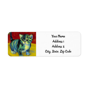 Etiqueta Van Gogh Tabby Cat