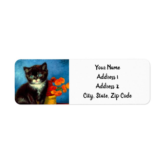 Etiqueta Van Gogh Tuxedo Cat (Frente)