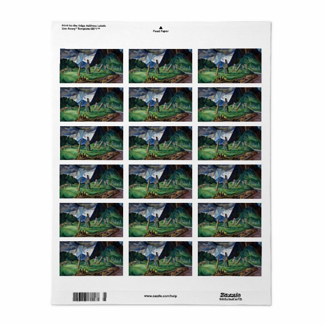 Etiqueta Vanquish, 1930, por Emily Carr (Toda a folha)