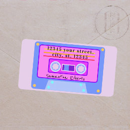 Etiqueta Vaporwave Pastel Cassette Address de 90