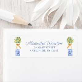 Etiqueta Variável de Árvore Laranja de Quarela