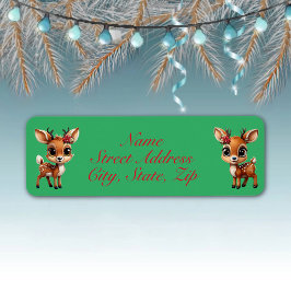 Etiqueta Veado Floral, Fawn Floral, Doe, Reindeer 🦌 🎄 Ver