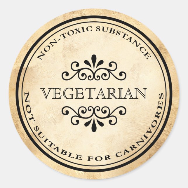 Etiqueta vegetariana vintage vintage (Frente)