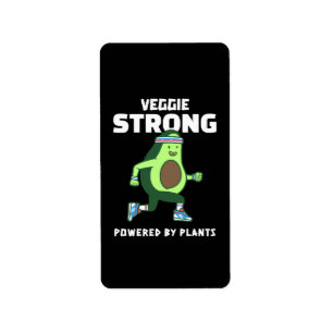 Etiqueta Veggie Strong, movido a plantas
