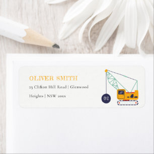 Etiqueta Veículo De Crana De Construção Em Cuta Idade Anive