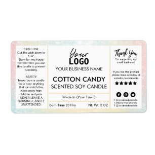 Etiqueta Vela De Soja Perfumada De Algodão De Coloração