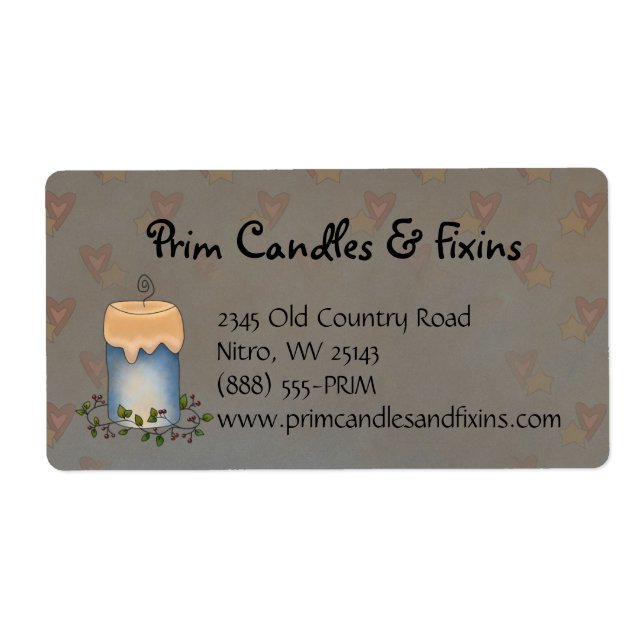 Etiqueta Vela Primitiva do País com Rótulo Berries (Frente)