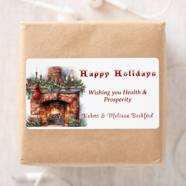 Etiqueta Velas de Folhas de Azevinho de Meia Vermelha da La (Insitu)