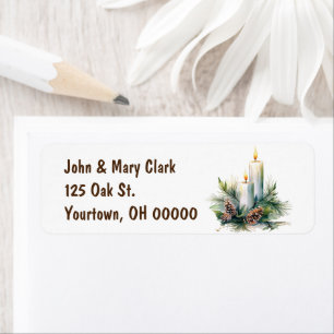 Etiqueta Velas de Natal com Aquarela