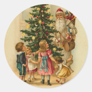 Etiqueta velha do Natal do papai noel da forma