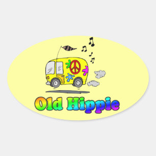 Etiqueta velha do Oval do Hippie