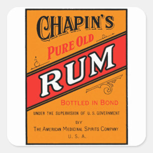 Etiqueta velha pura do rum de Chapins