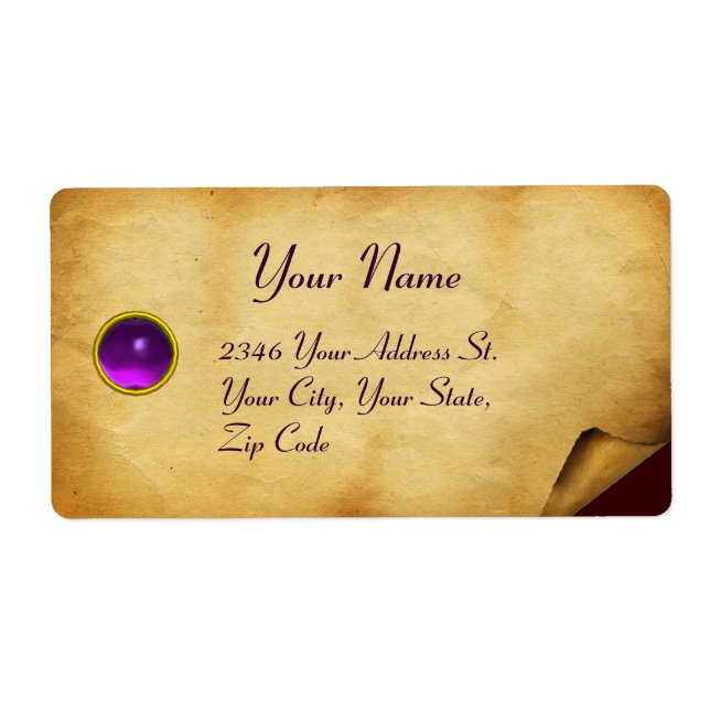 ETIQUETA VELHO PARCHMENTO MARAVILHOSO,PEDRA GEM (Frente)