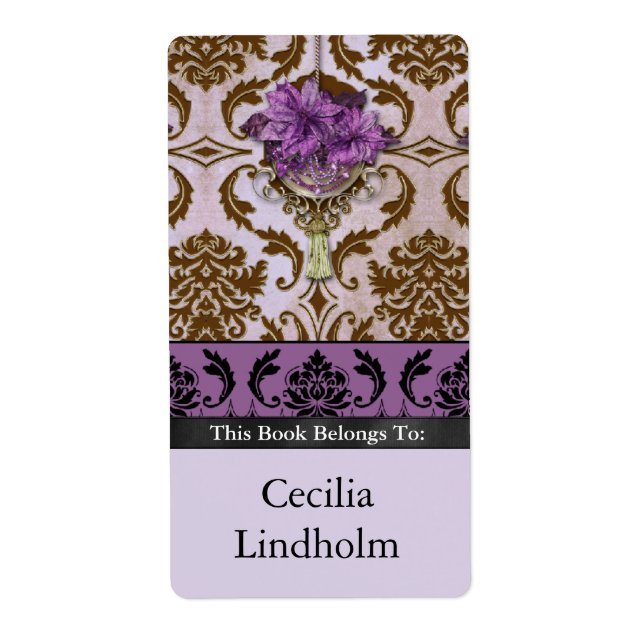 Etiqueta VENEZIA POINSETTIA em Brown e Lilac (Frente)