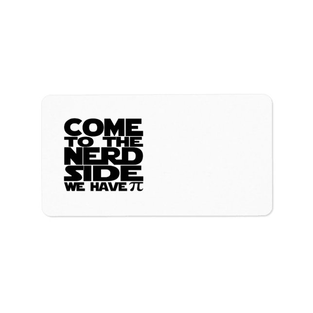 Etiqueta Venha Ao Lado Do Nerd Temos Pi (Frente)