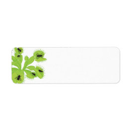 Etiqueta Venus Flytrap com Rótulos de Moscas