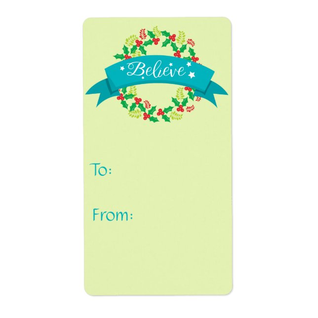 Etiqueta Verde claro acredita no Natal (Frente)