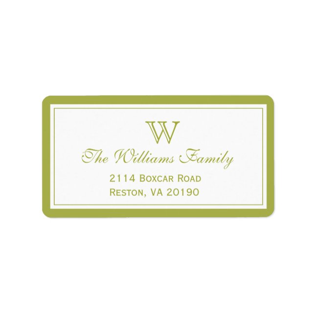 Etiqueta Verde clássico (Frente)