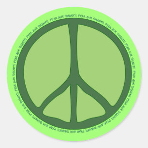 Etiqueta verde da paz