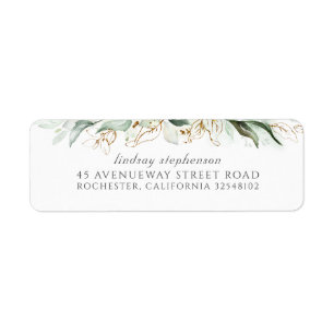 Etiqueta Verde-d'água e Folhas de Eucalipto