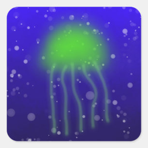 Etiqueta verde das medusa