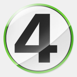 Etiqueta verde do número 4