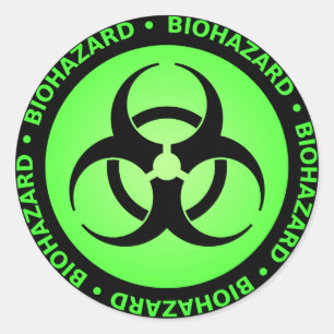 Etiqueta verde do símbolo do Biohazard