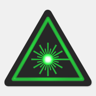 Etiqueta verde do símbolo do laser